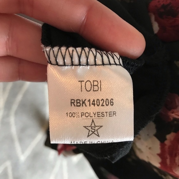 Tobi Black Floral A-line Mini Circle Skirt - Picture 7 of 8